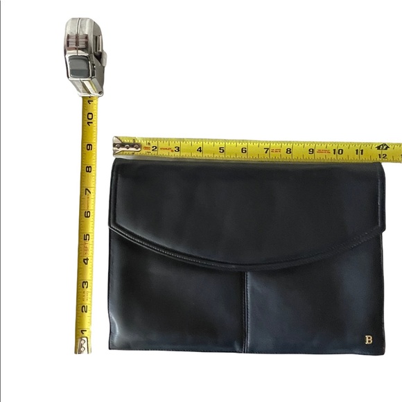 Vintage Bally Navy Blue Leather Clutch Purse - Picture 5 of 7